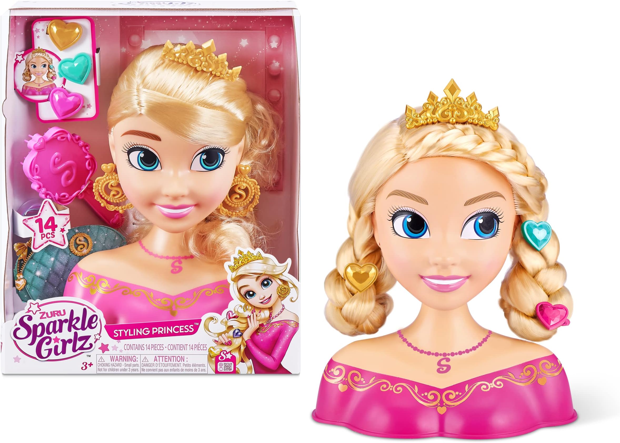 Sparkle Girlz Princess Hair Styling Head by ZURU, 22.5044 cm