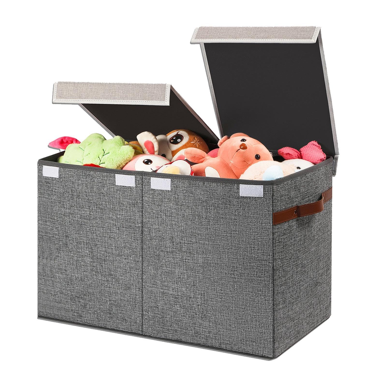 Cassapanca per giocattoli pieghevole, organizer per vestiti, leggero, contenitore per giocattoli con design rimovibile, contenitore per giocattoli per soggiorno, camera da letto e aree giochi per | Grande organizer per giocattoli con coperchio, contenitor