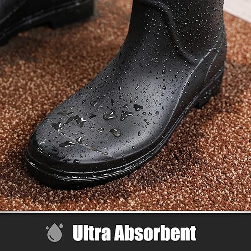 Miniatura 5 de Tapete antideslizante para puerta delantera y trasera, absorbente de 20 x 30 pulgadas, atrapador de suciedad, tapetes de perfil bajo, tapete fácil