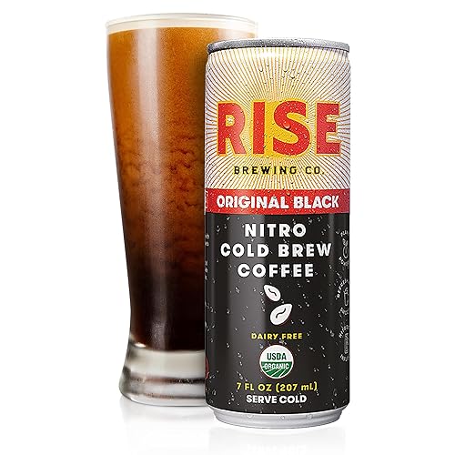 Miniatura 3 de RISE Brewing Co.  Nitro Cold Brew Coffee (latas de 7 onzas líquidas) Café colado en frío orgánico y sin organismos modificados orgánicamente.