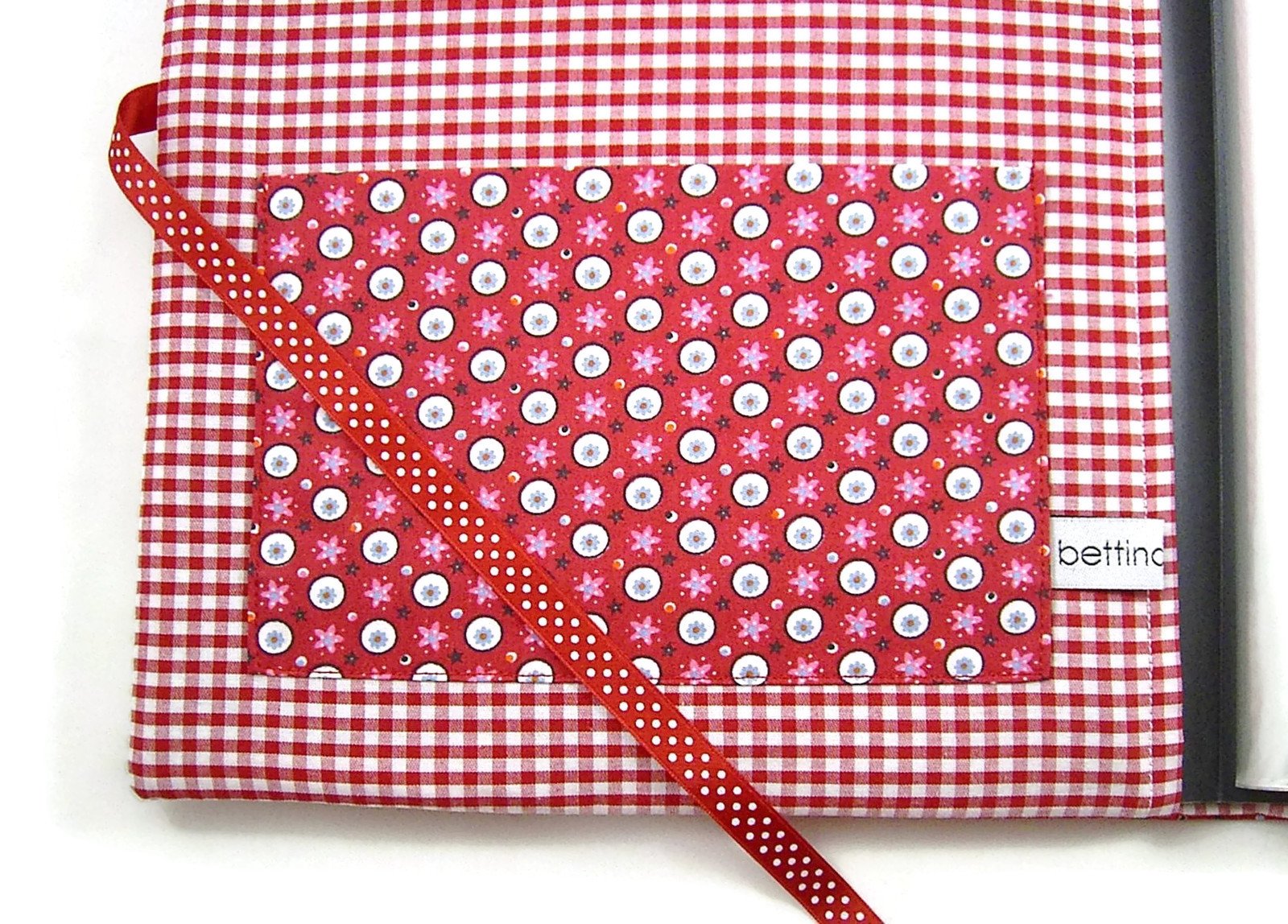 Sammelmappe DIN A4 - innen 30 Sichthüllen - MINI-MUSTER rot - bettina bruder®