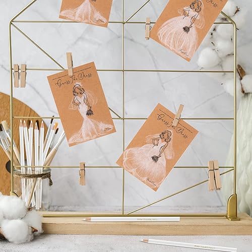 Miniatura 6 de Fulmoon Paquete de 50 juegos de despedida de soltera Guess The Dress para invitados, incluye tarjetas de juegos de ducha de boda, lápices solubles