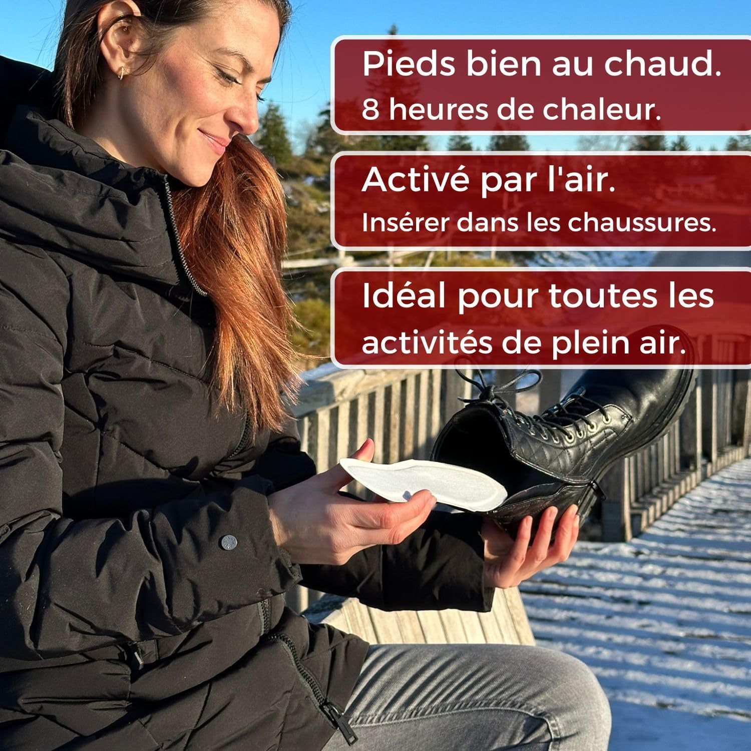 THERMOPAD Semelles chauffantes S-XXL – L'ORIGINAL : 30 Pairs de chaufferettes pour jusqu'à 9 Heures de Chaleur - pour Les Chaussures de Ski et Les Bottes - activé par l'air
