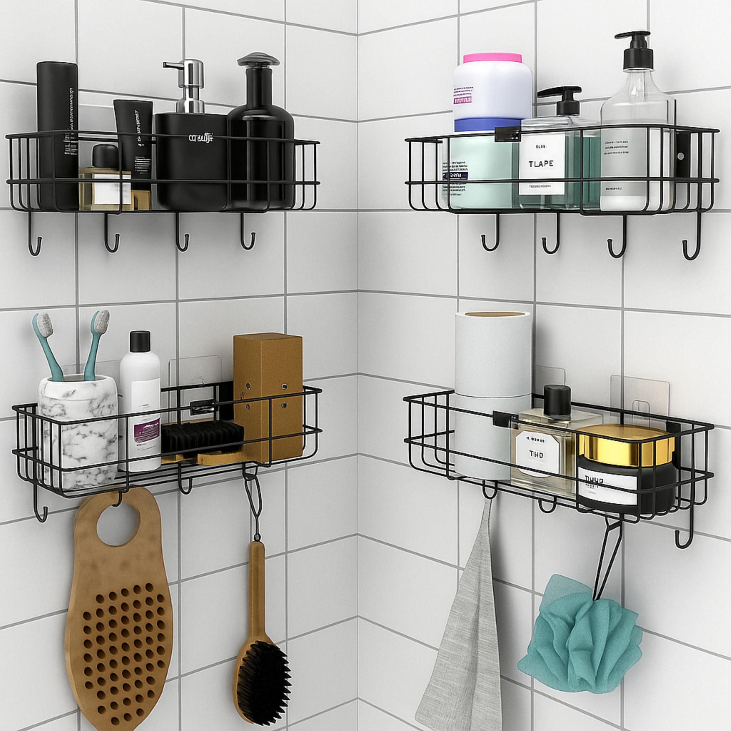 Stainless Steel Bathroom Shelf - Self Adhesive Organizer -12
