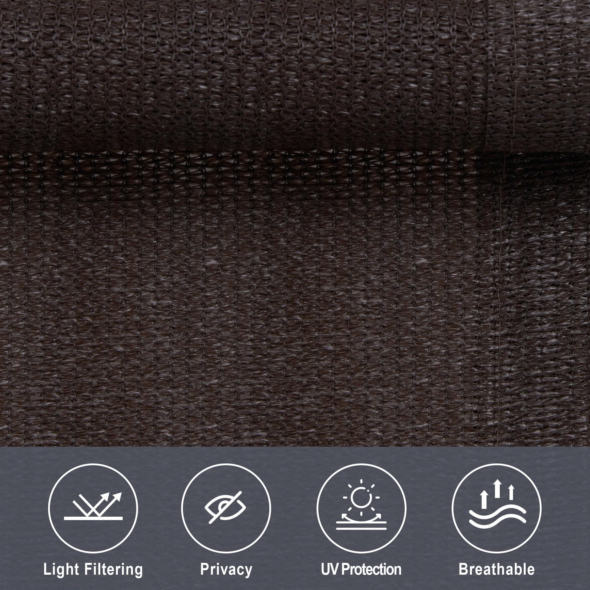 VICLLAX Outdoor Roller Shade, Patio Cordless Blinds Roll Up Shade 8x8FT, Chocolate