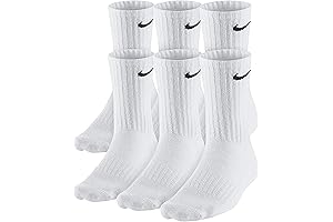 Mens Nike White Dri-FIT Training Cotton Cushioned Crew Socks (6 Pair)