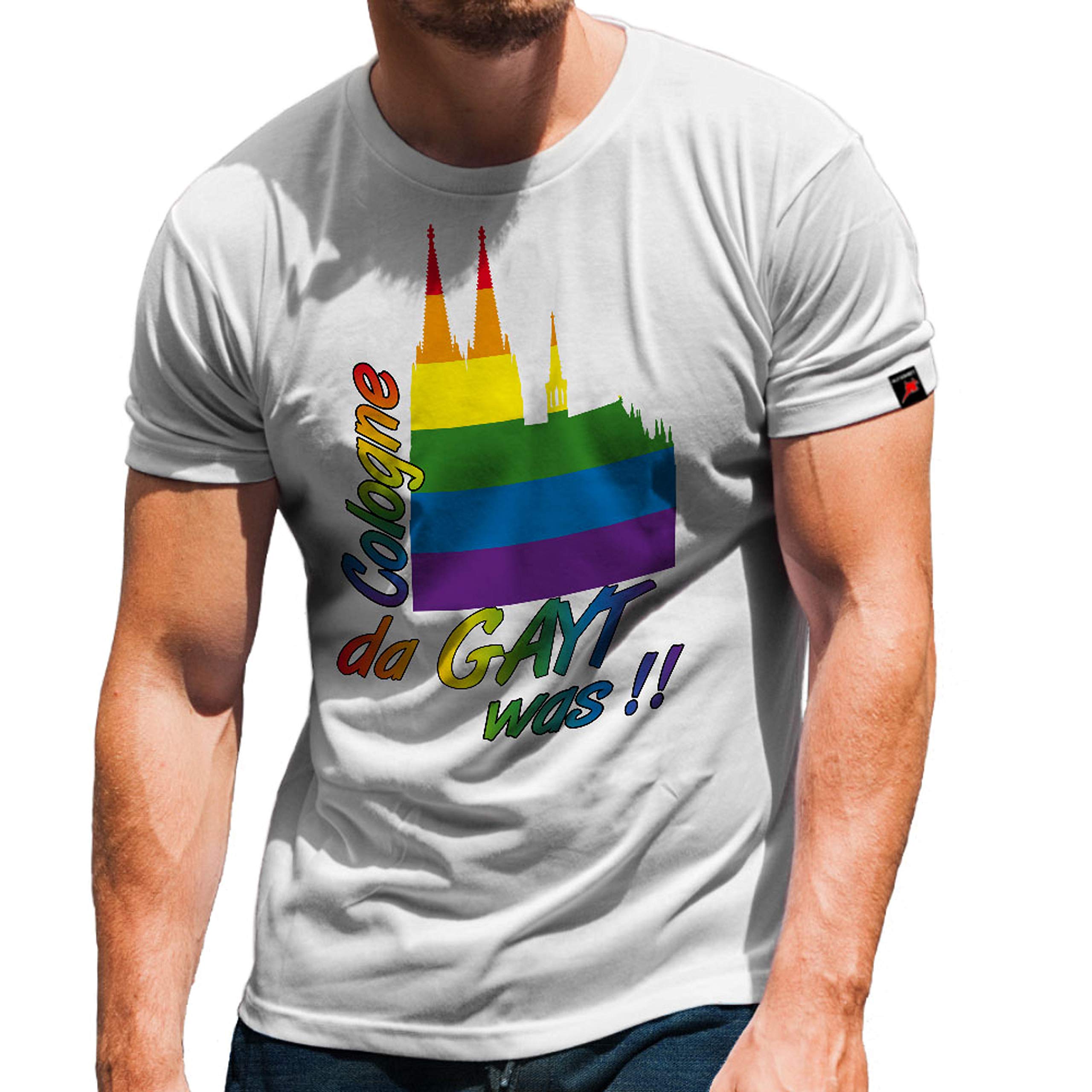 Cologne Gay CSD vêtement de fierté arc-en-ciel blanc Small