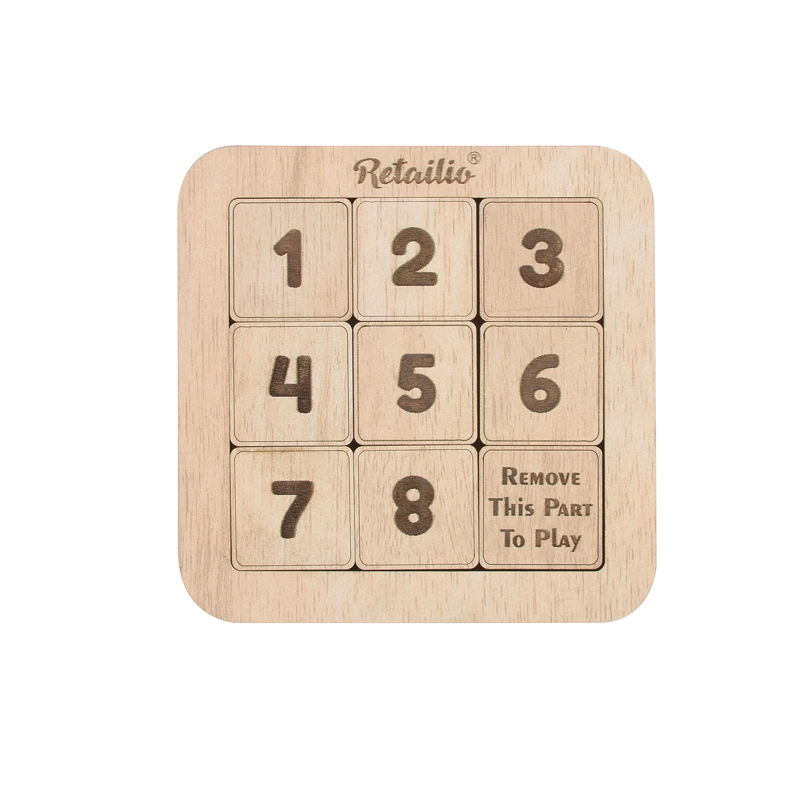 Retailio Number Slide Wooden Puzzles Brain Teaser IQ Game - Non Interlocked Pieces (3 x 3) (B09DGB6T9S) Amazon Price History, Amazon Price Tracker