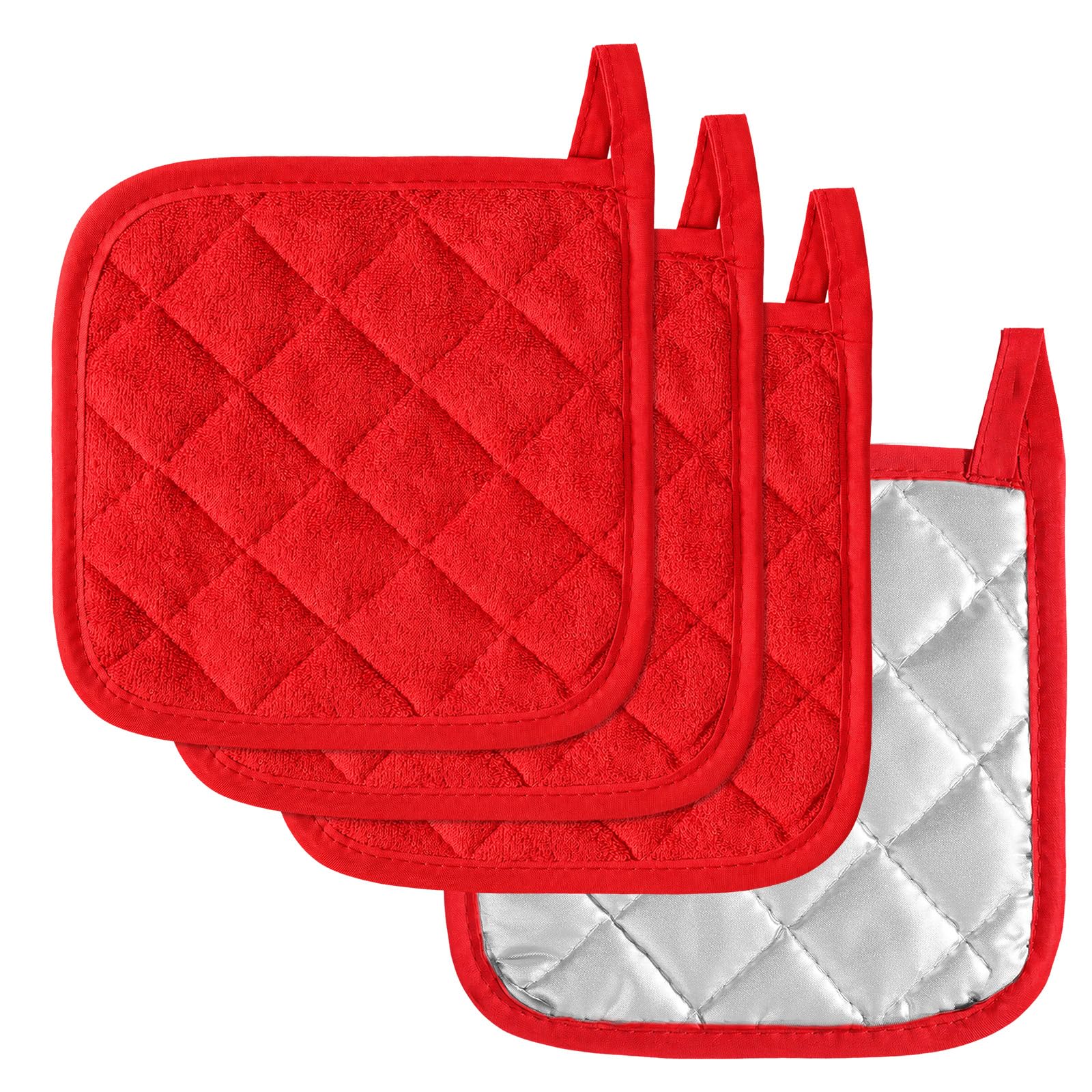 4 PCS Kitchen Pot Holders, Cotton Potholders, Heat Resistant Hot Pot Holder