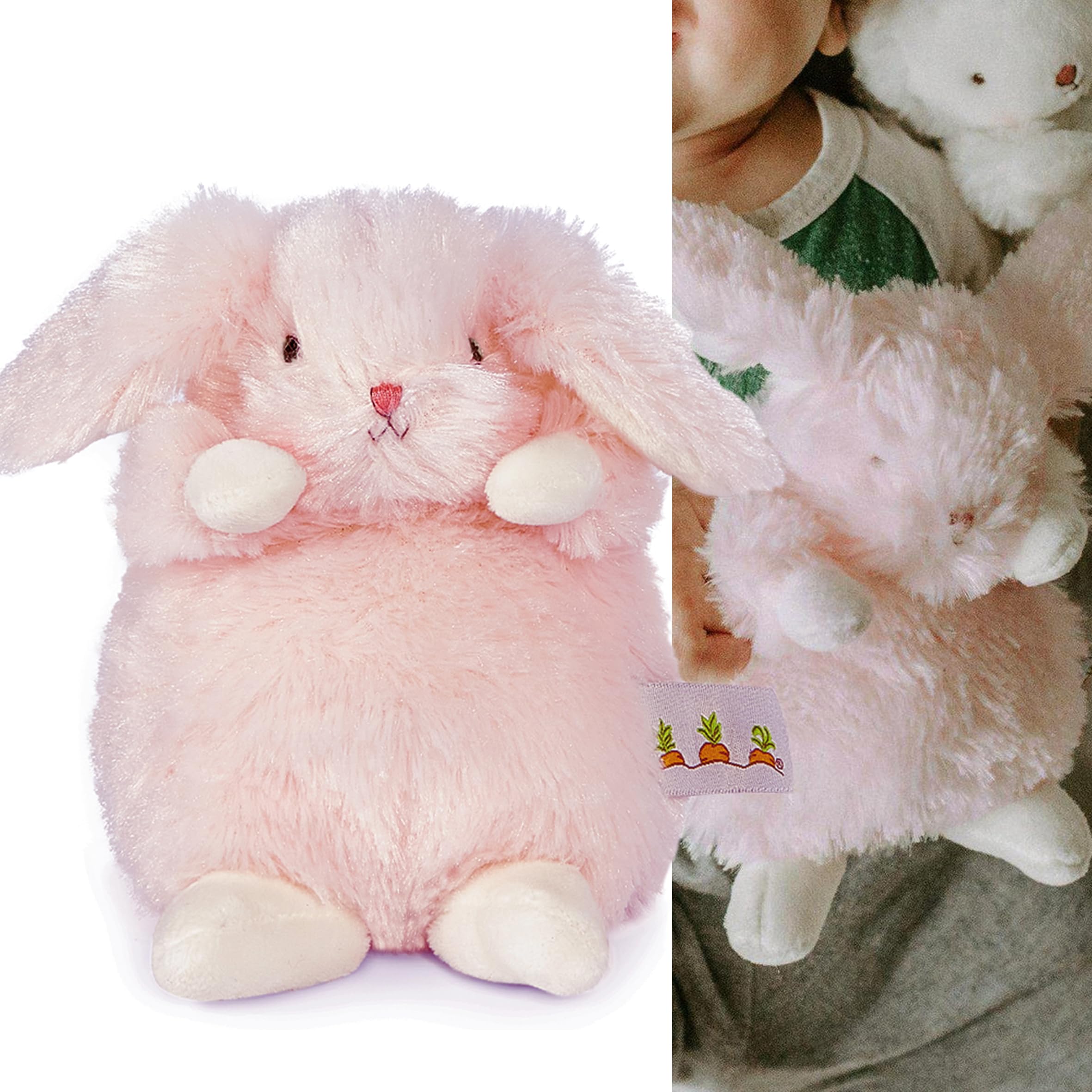 BUNNIES BY THE BAY Pink Bunny from Wee Friends Petal | Little Pink Bunny Teddy | Super Soft Fur | 18cm Tall | Baby Soft Toy | the Perfect First Baby Plush Gift