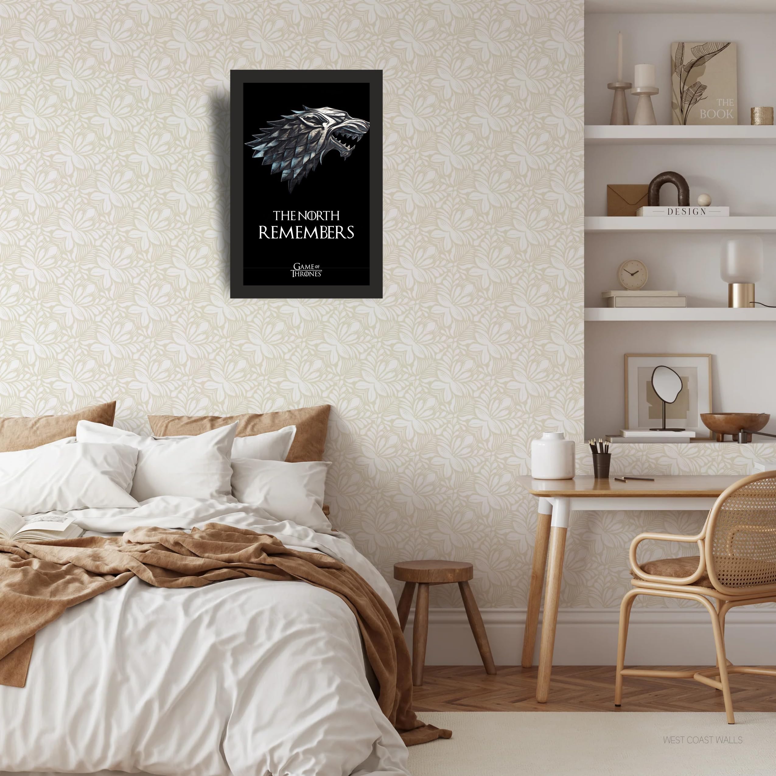 North Remembers Stark Direwolf Photo Frame A4 Black