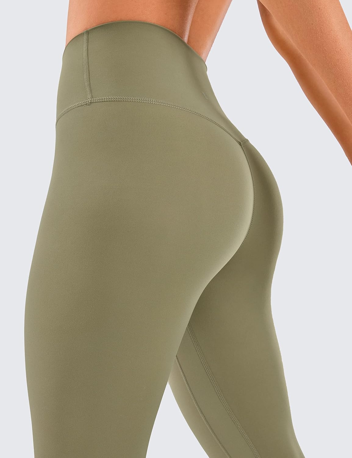 CRZ YOGA Womens Brushed Naked Feeling Workout Capri Leggings 21"- High Waisted Gym Compression Tummy Control