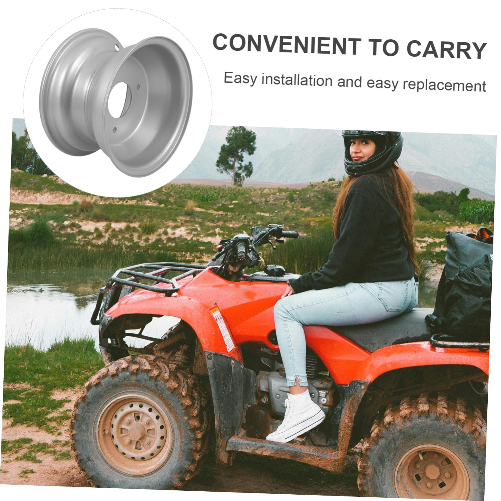 Cabilock 3agujeros Llanta De Rueda De ATV Reemplazo Compatible con Atvs De Llanta De Rueda para Terrenos Blandos