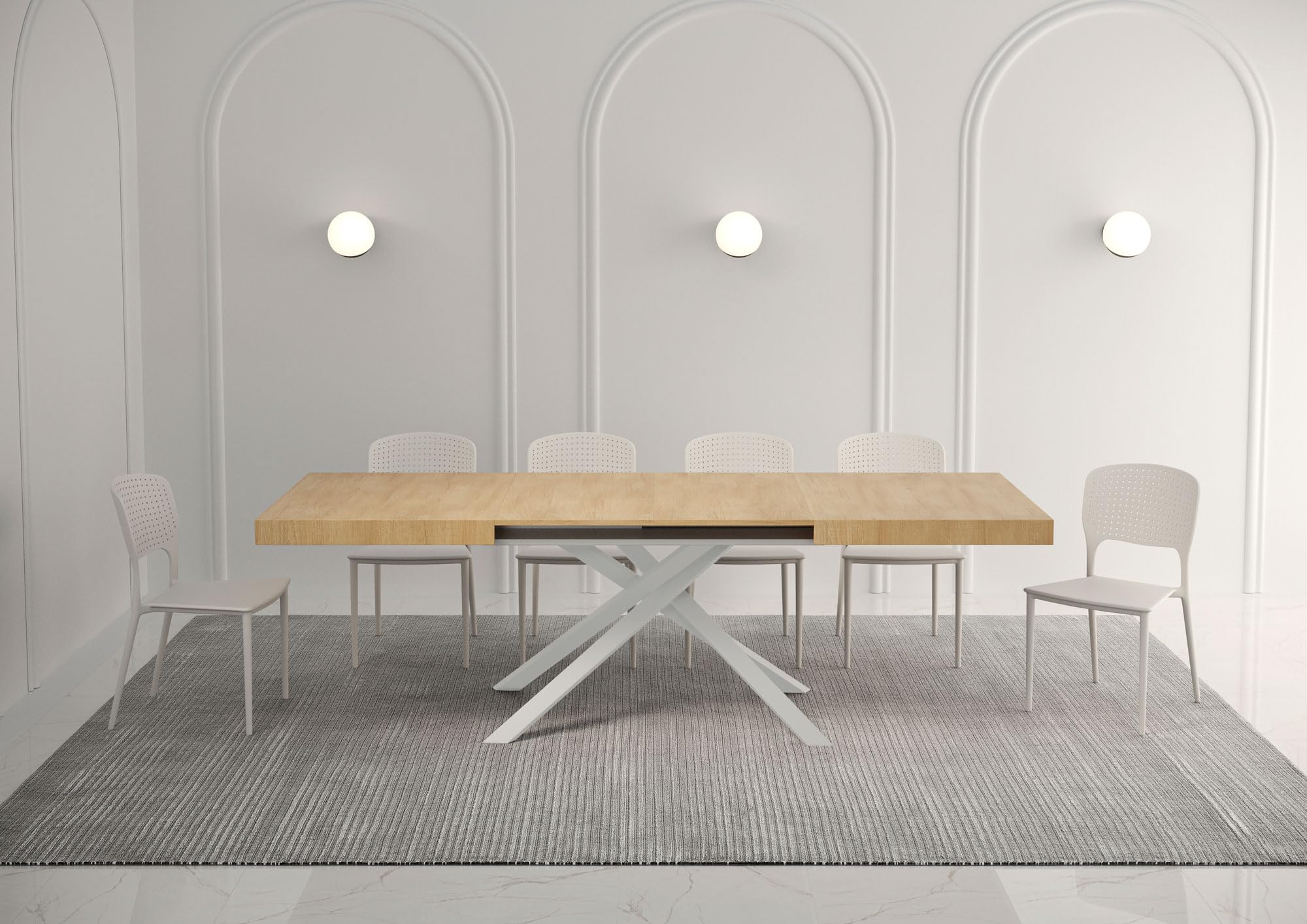 Karida Table Extensible 140 (244) x 90 cm, Marron, Allungabile