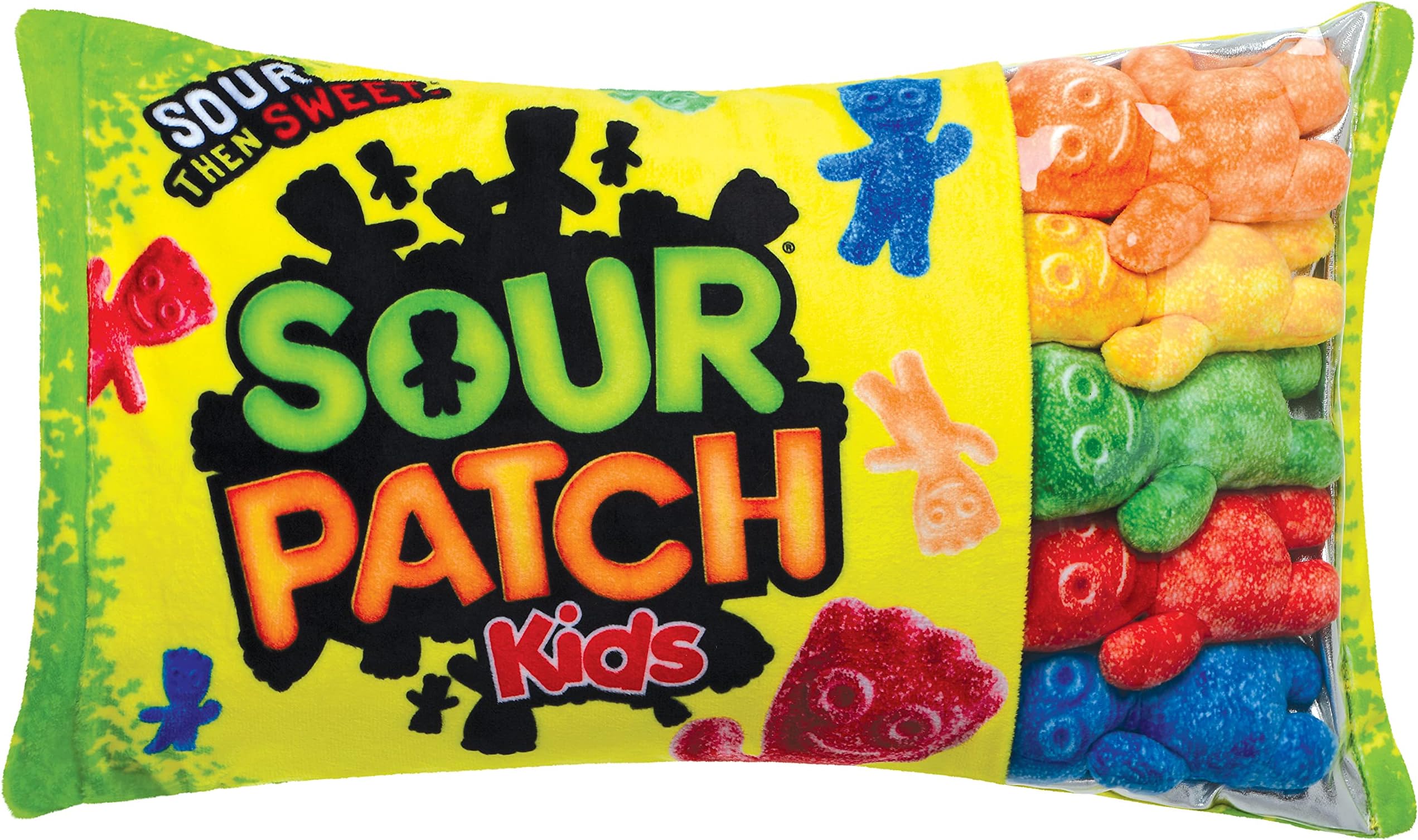 Sour Patch Kids Package 18" x 12" Pillow Set with Mini SPK Candy Pillows
