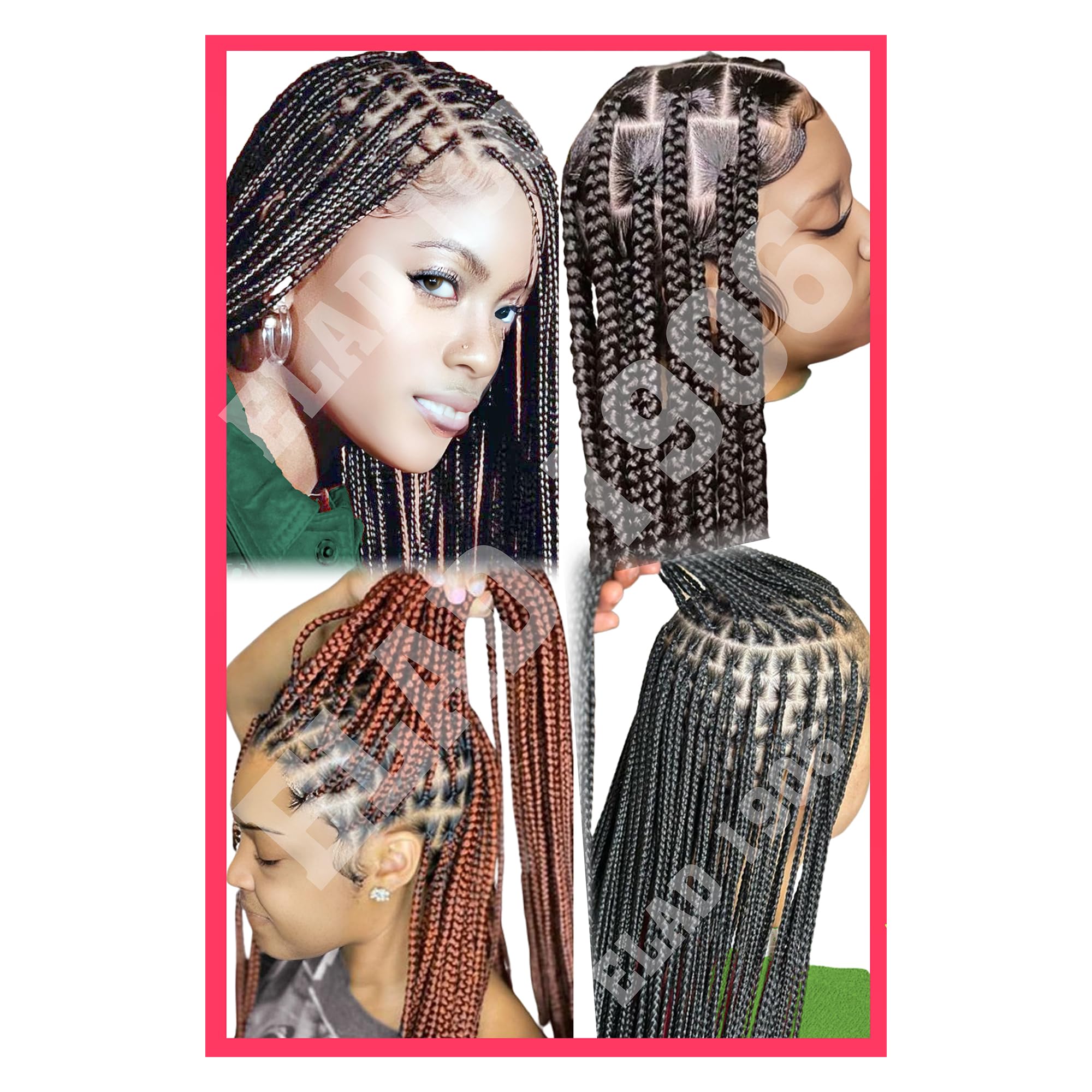 ELAD1906 - Póster de vinilo brillante para tienda de trenzas, póster africano para trenzar el cabello, llamativo expositor de ventana, duradero y resistente a desgarros, no cambia de color bajo la luz