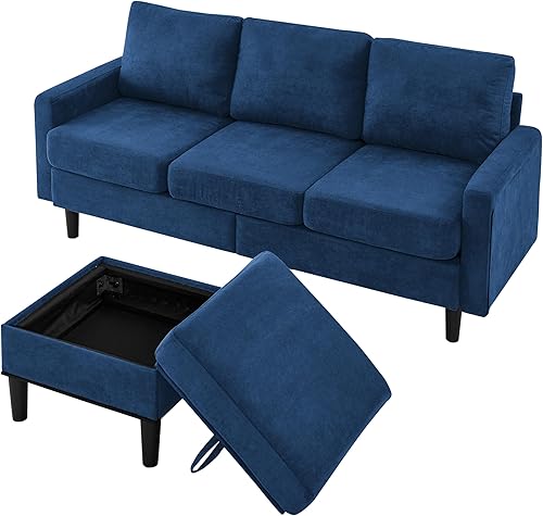 Miniatura 10 de ManyStars Sofás seccionales tapizados de 74.8 pulgadas para sala de estar, sofá en forma de L de 3 asientos con otomana reversible, moderno sofá