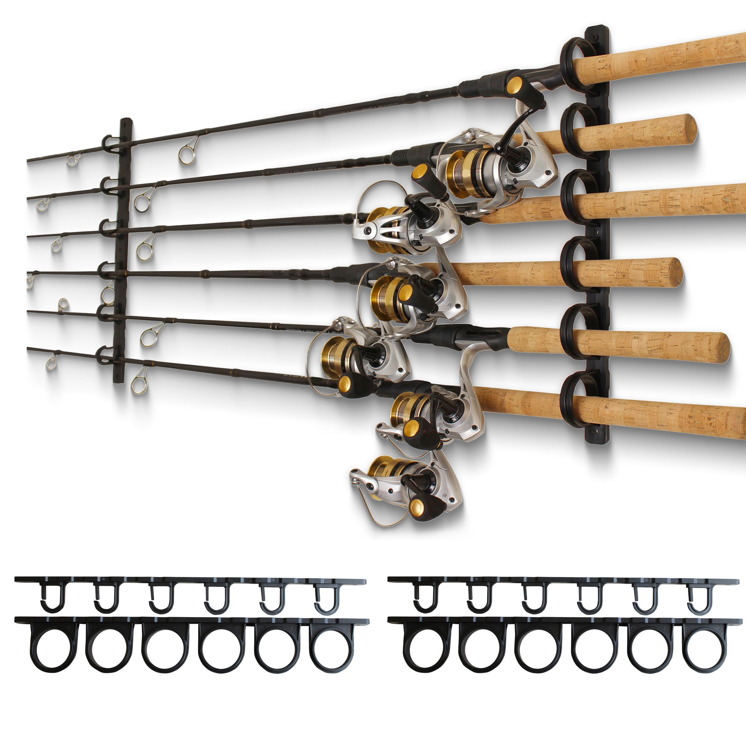 Rush Creek Creations 3 in 1 All Weather Fishing Rod/Pole Storage Wall/Ceiling Rack