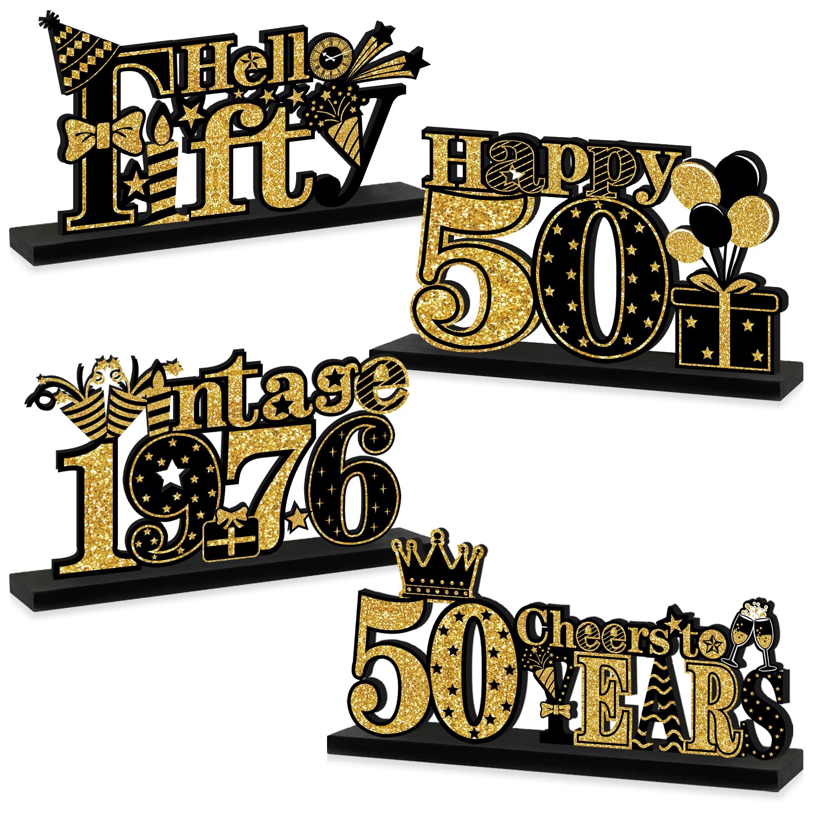 Turypaty 1976 Vintage 50th Birthday Table Centerpiece Decorations Men Women