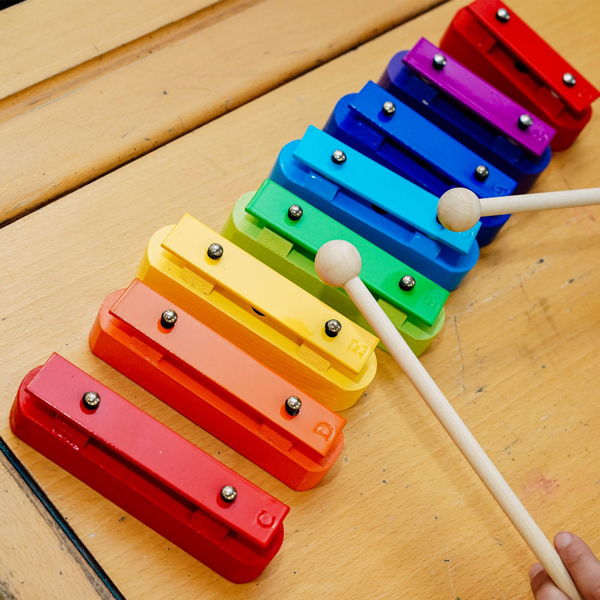 A-Star Colorful Chime Bar Set di 8 Xilofono Soprano Diatonico Arcobaleno Glockenspiel con Due Battitori di Legno in Borsa per il Trasporto - C6 a C7