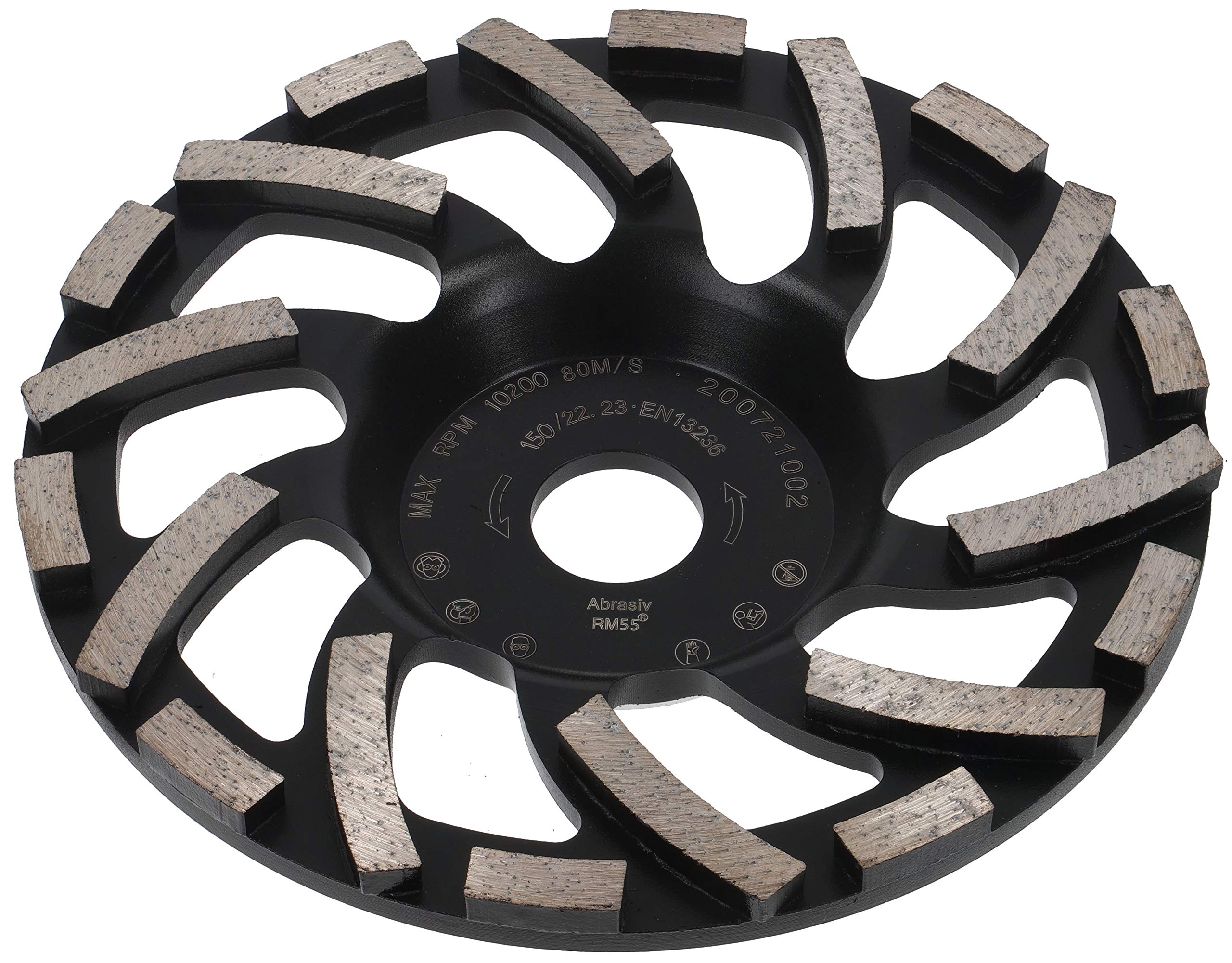 PRODIAMANT Meules boisseaux diamantée 150 mm x 22,2 mm Turbo ST91 Meule diamantée Asphalte Chape Qualité professionnelle