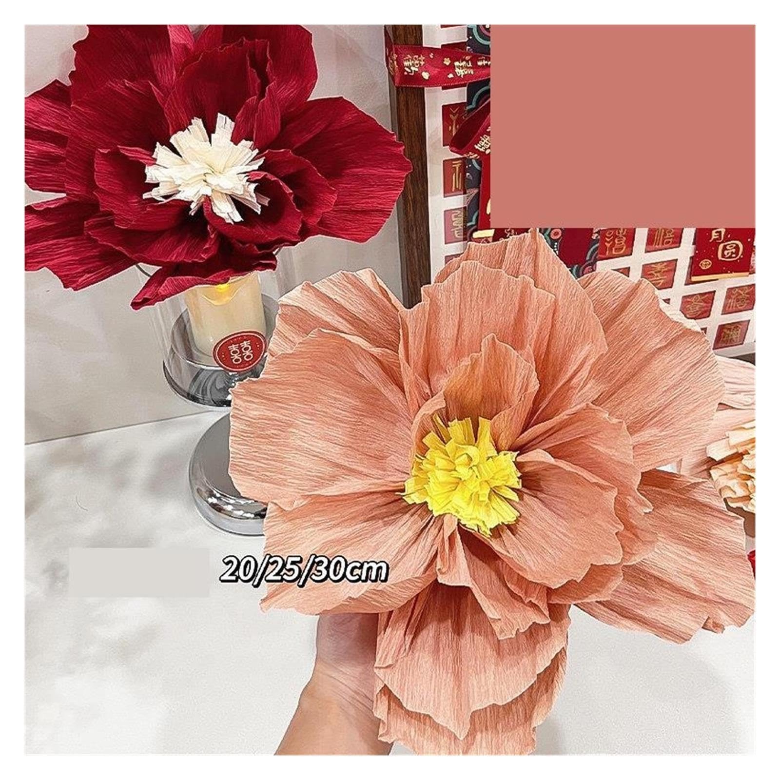 36 Piezas De Decoración Flores Papel Crepé Para Decoraciones