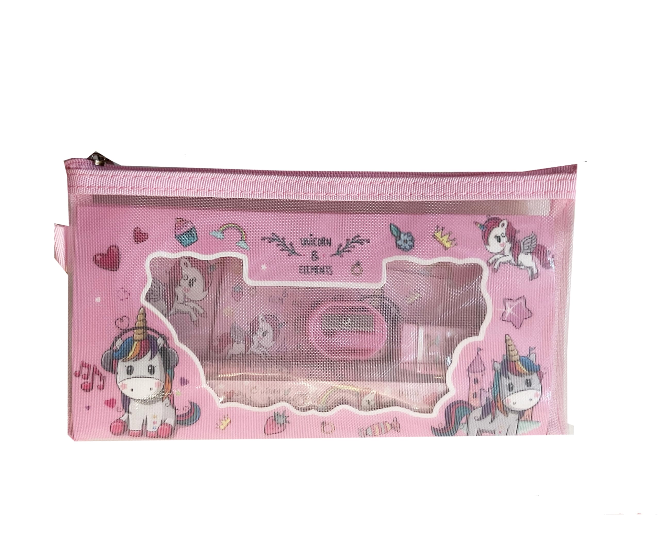 Purple Lane Transparent Pencil Case Pouch with 2 Pencils, Eraser, Sharpener, Scale, Unicorn, Theme Ideal Return Gift (B0D7C1XLWJ) Amazon Price History, Amazon Price Tracker