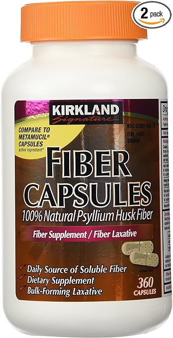 Kirkland Signature Kirkland Fiber Capsules, 2 Pack (360 Capsules Each) Kirkland Signature Kirkland Fiber Capsules, 2 Pack (360 Capsules Each)