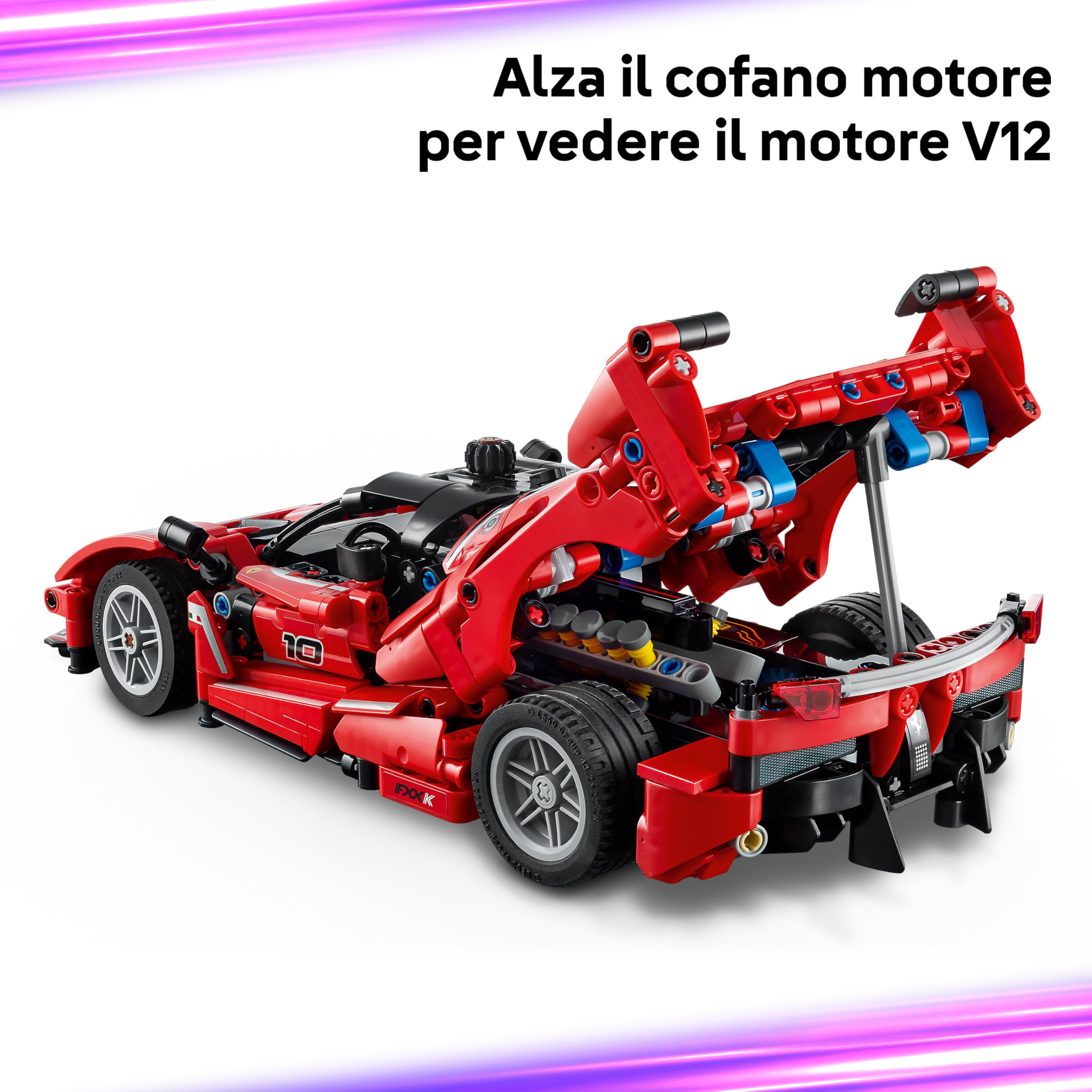 LEGO Technic Ferrari FXX K Macchina Giocattolo - Modello di Auto da Corsa per il Gioco e l'Esposizione con Motore V12, Differenziale e Pistoni Mobili - Idea Regalo per Bambini da 10 Anni - 42212