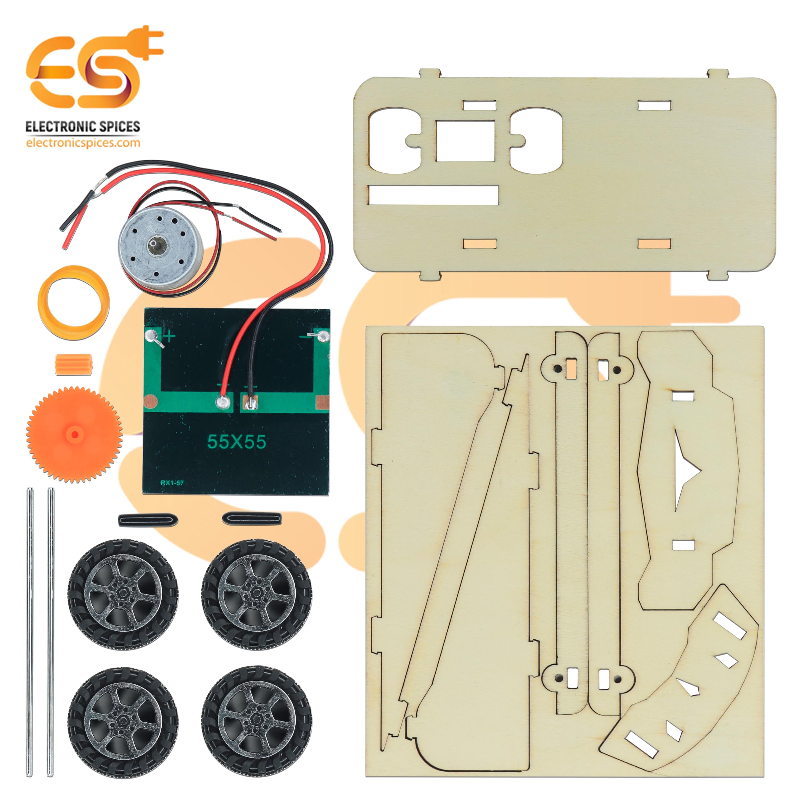 Electronic Spices STEM Educational DIY Wooden Assembly Solar Car Kit - Image 9 thumbnail