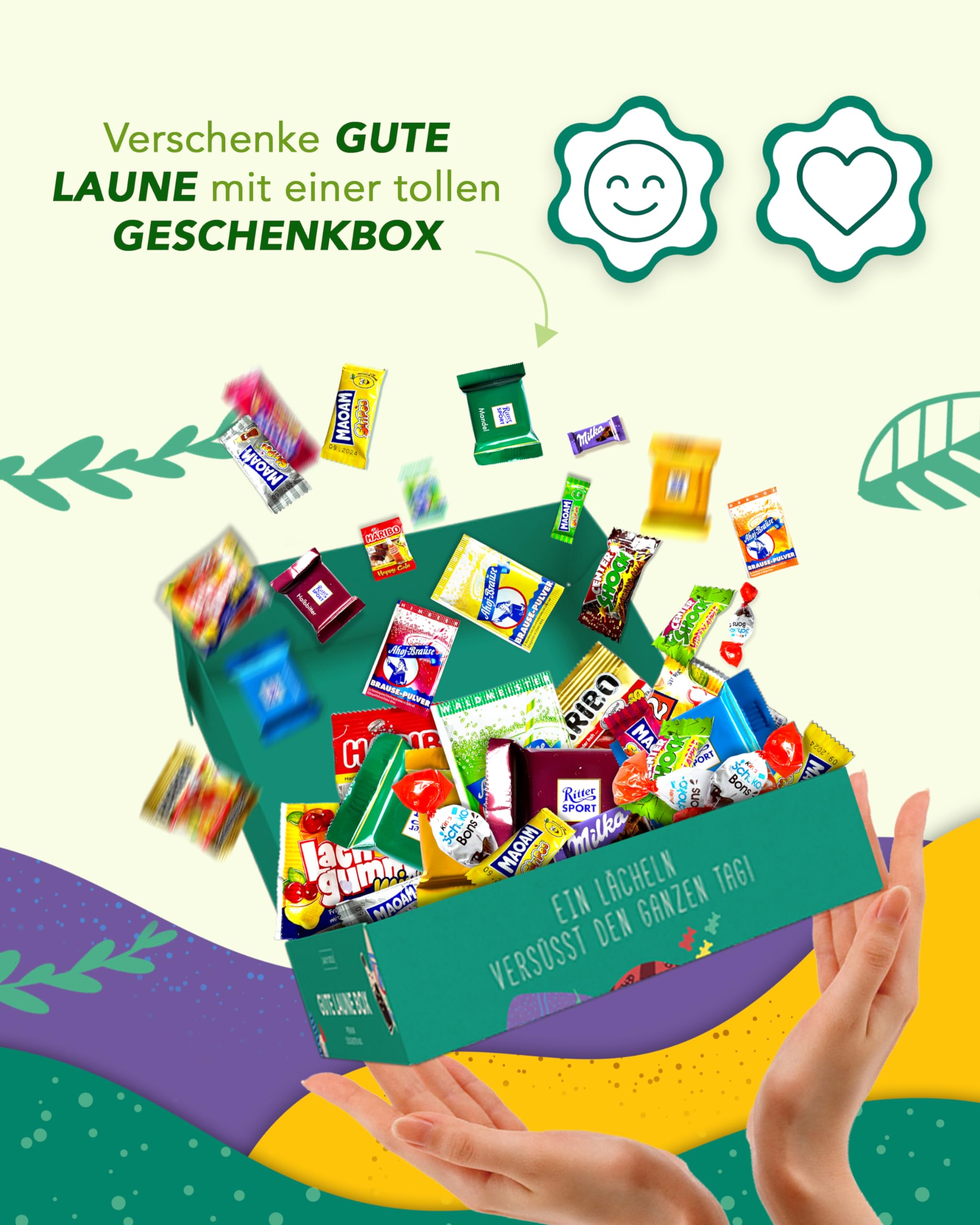 Süßigkeiten Box 150 Stück Gute Laune Box Geschenk Idee Candy Bar XXL Naschbox