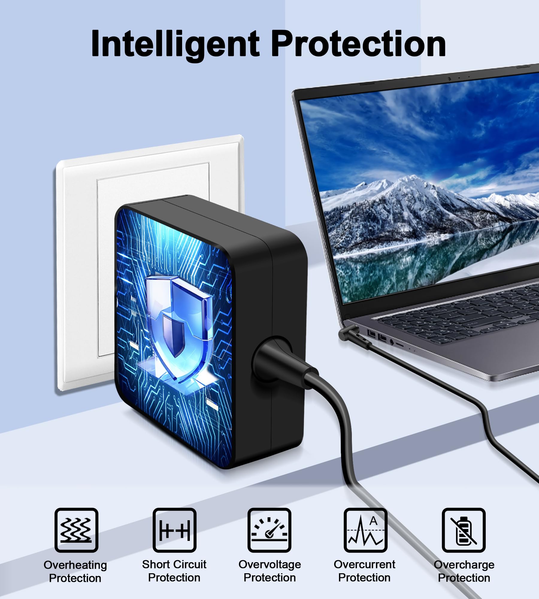 45 W, 65 W, kabel do ładowania, kompatybilny z ASUS Vivobook 14, 15, 17, S13, S14, S15, Zenbook Flip Chromebook, Eeebook, Transformer, seria Imaginebook, laptop, ładowarka z 3 okrągłymi przyłączami