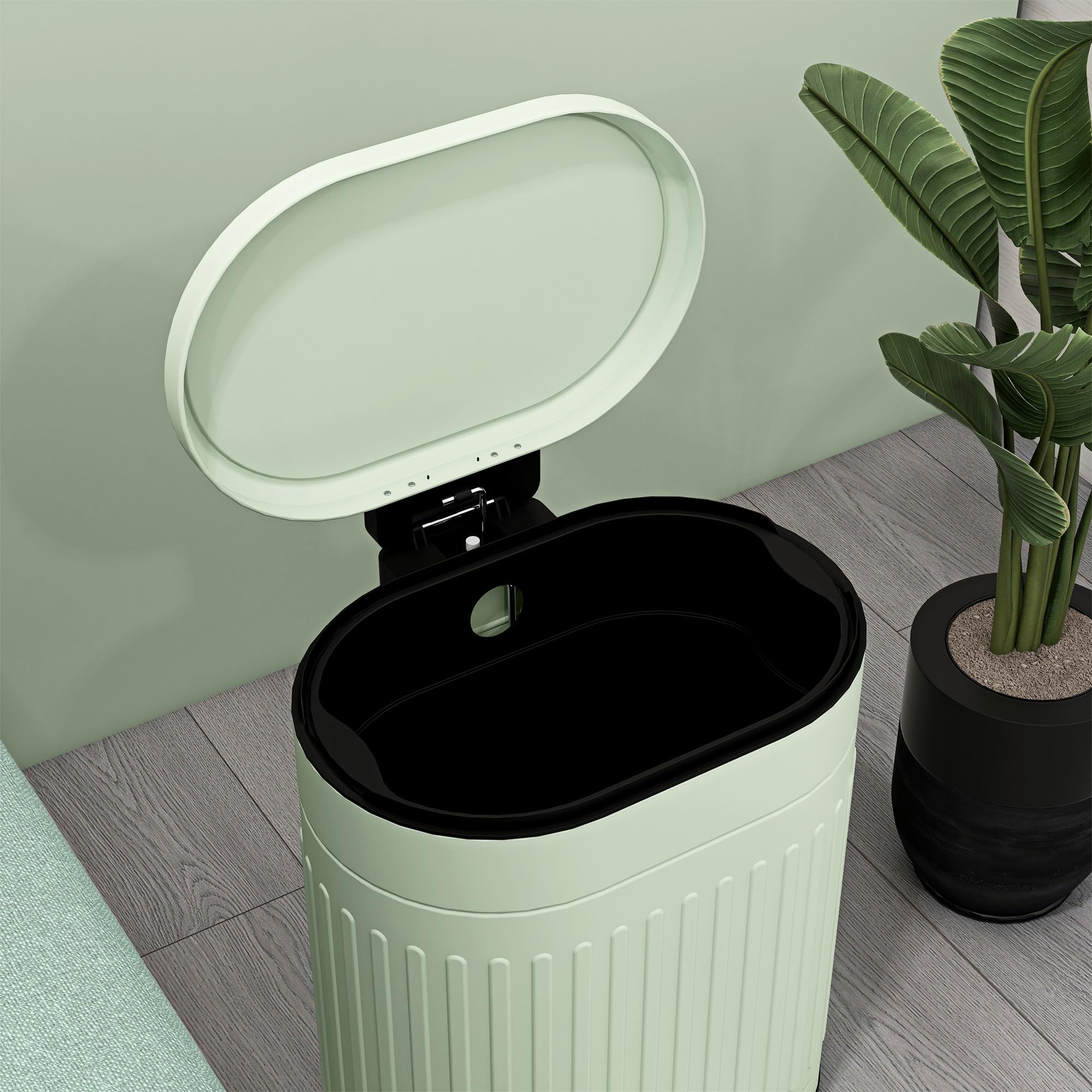 HOMCOM Mülleimer 20L mit Deckel und Fußpedal Grün 36,5 x 31,2 x 45 cm | Mit Deckel und Fußpedal, Müllbehälter mit Herausnehmbarem Inneneimer, Soft-Close-Funktion, für Wohnzimmer, Büro