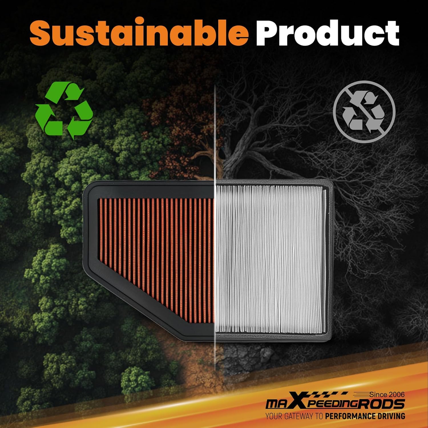 maXpeedingrods MX-2355 High Performance Engine Air Filter Washable & Reusable, Requires No Oil for Toyota Camry 3.5L 2007-2011, Aurion 2008-2014, RAV4 III 2.4L, 2.5L, 3.5L; for Lotus Evora, EXIGE 3.5