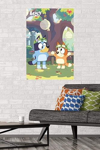 Miniatura 2 de Trends International Bluey - Póster de pared Duo de 34 pulgadas de largo x 22.4 W, versión sin marco Versión enmarcada Barnwood,Versión con marco