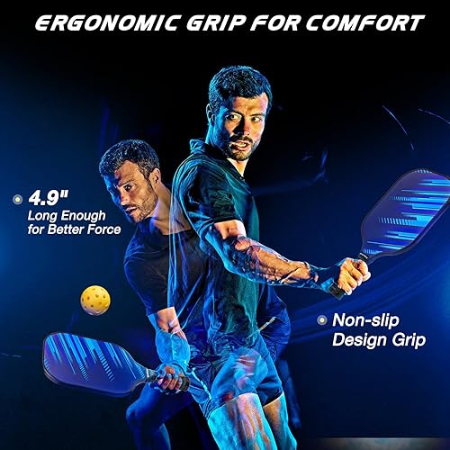 Miniatura 3 de Gonex Pickleball Paddles, USAPA Approved Graphite Pickleball Rackets with Comfort Grip, Carbon Fiber Pickleball Set of 24 Paddles with 4 Balls,