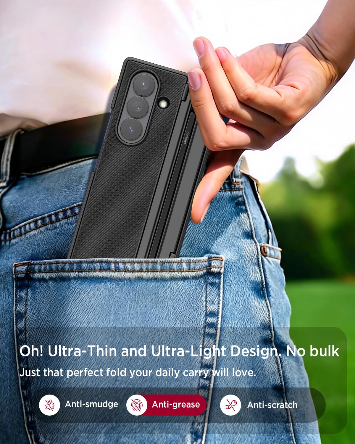 Miimall Funda Anti Espia para Samsung Galaxy Z Fold 7 con S Pen, [Protector de Pantalla Privacidad] Protección Bisagra Funda Fold 7 con Soporte, Antigolpes Grado Militar 360 Carcasa para Fold7, Negro