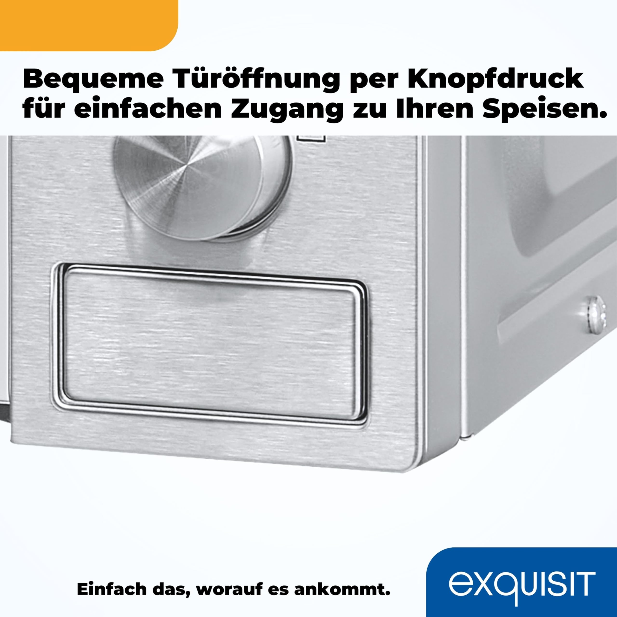 Exquisit Mikrowelle MW 820 DI - 700W, 20 L, Digital-Timer, Silber | Standmikrowelle mit Auftaufunktion, 5 Leistungsstufen, Schnellstart, 255 mm Drehteller & Innenbeleuchtung