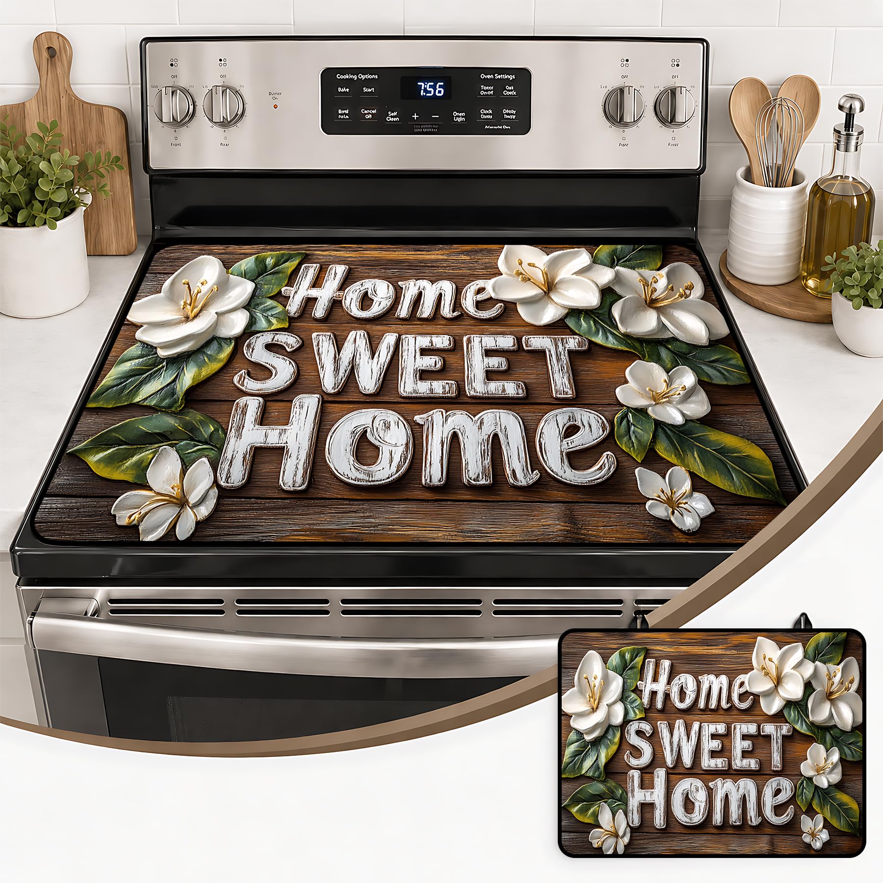 Stove Top Cover,28.5"L x 20.5"W,Heat Resistant Cooktop Protector Mat | Non-slip rubber backing,scratch resistant,Reusable,Easy to Clean as countertop space saving mat