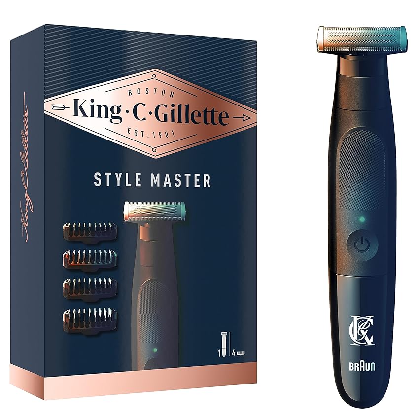 Immagine del prodotto King C. Gillette Style Master, Regolabarba Uomo Senza Fili Per Regolare, Rifinire E Radere La Barba Incolta Con Lama 4D E 4 Pettini Da 1, 2, 3 e 5 mm