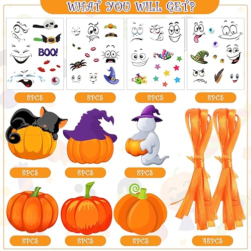 Miniatura 2 de Meanplan Kits de manualidades de Halloween para niños, 48 piezas de manualidades para hacer tus propias calcomanías y decoraciones para el hogar y