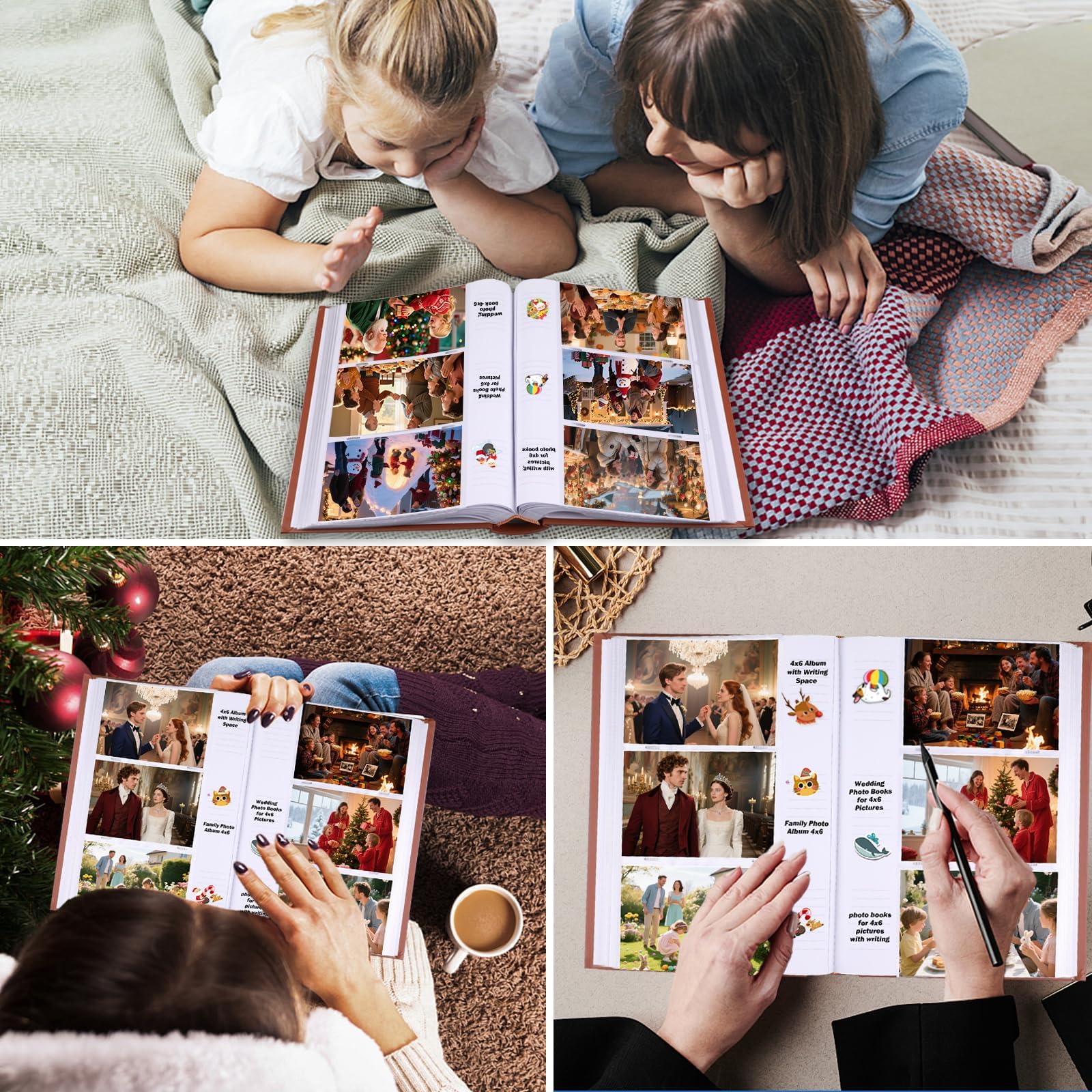 Album fotografico 4 x 6 450 foto con spazio per scrivere, copertina in pelle PU con finestra frontale, album fotografico 10 x 15 cm, per matrimoni, bambini, viaggi, famiglia, vacanze, coppia (marrone)