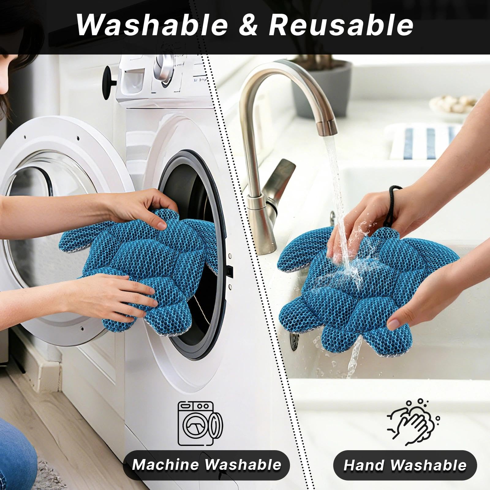 Éponge d'Écume, Éponge Absorbant l’Huile 2 Pièces Éponge Absorbante d'Huile, Eponge Piscine, Éponge Spa, Absorbeur d'Huile Spa pour Piscine, Spa et Bain à Remous (Tortue Marine)