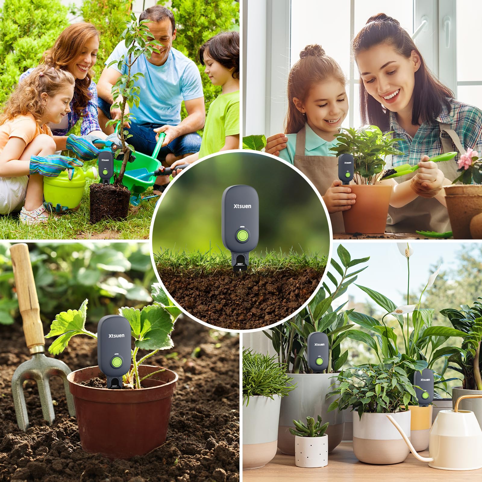Humidimètre pour Plantes,Appareil de Mesure du Sol,Capteur d'humidité du Sol sans Fil Bluetooth,Humidimètre de Sol 2 en 1,Jardin Gazon Plantes en Pots Soins
