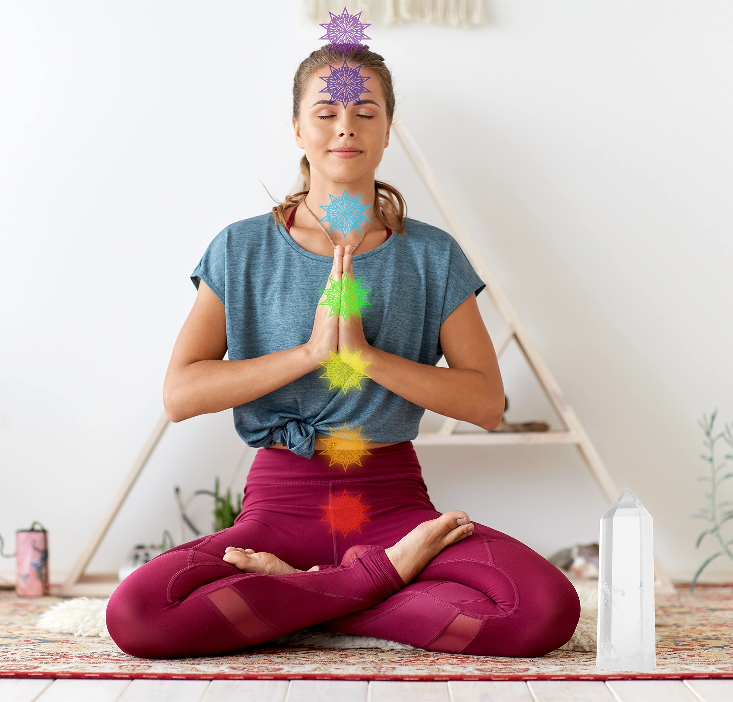 Luckeeper Varita de cristal de cuarzo transparente de 4 pulgadas, terapia de meditación de chakras de 6 facetas pulidas, 1 unidad