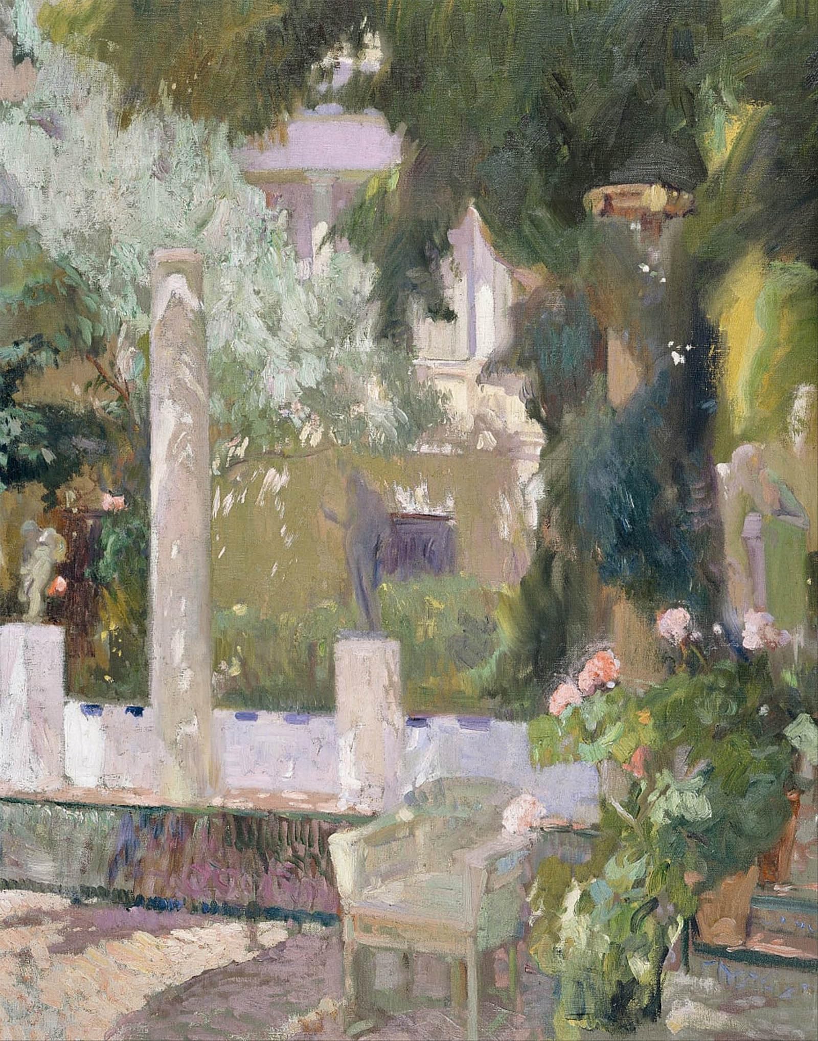 Tableau Sorolla Les Jardins de la Familiale toile impression 60x90cm de style nordique