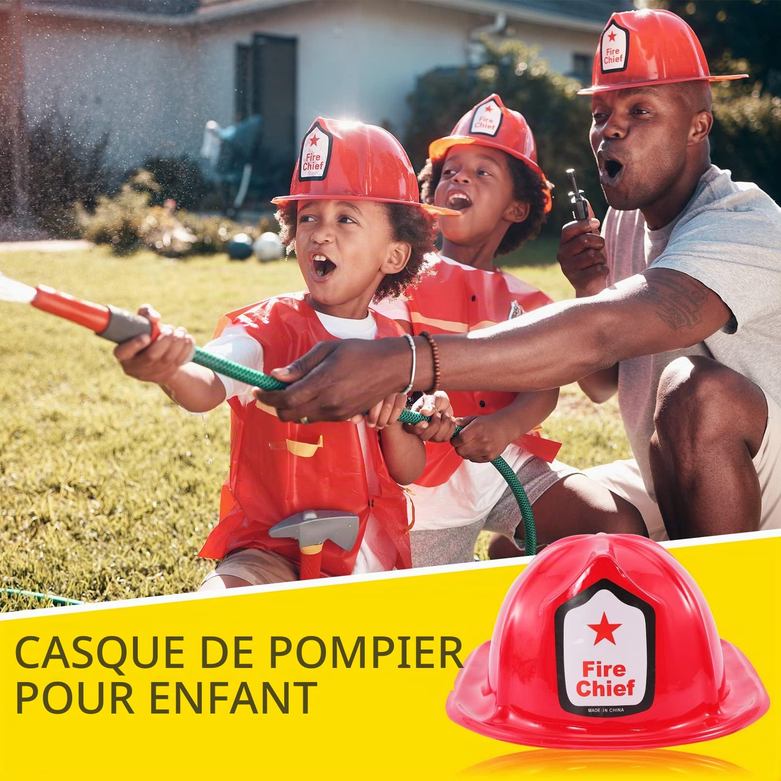 Lot de 24 casques de pompier pour enfants, casque de pompier rouge, chapeau de pompier pour enfants et adultes