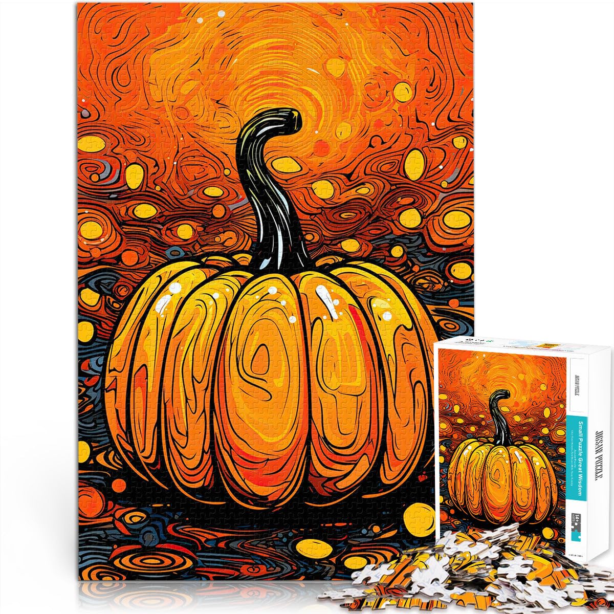 Pumpkin art 1000 Pieces Puzzles for teenagers Challenging To Complete But Fun And Humorous gifts for friends and family 75x50cm