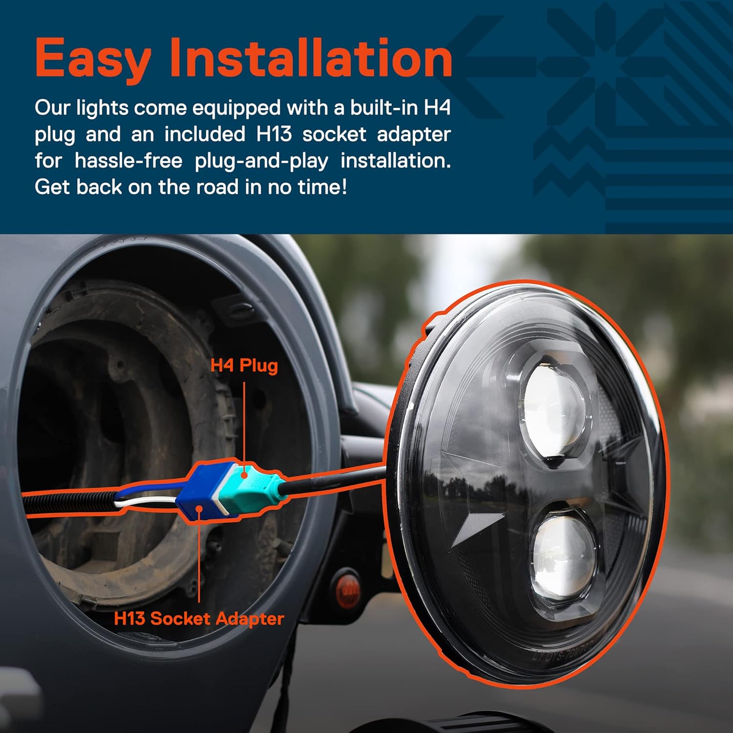 TRUE MODS 7 Inch LED Headlights Round [DOT-Approved] H6024 2d1 Black High Low Sealed Beam Replacement for Jeep Wrangler JK JKU TJ LJ CJ Chevy Ford GMC Dodge TOYOTA Hummer Land Rover Mazda Nissan VW