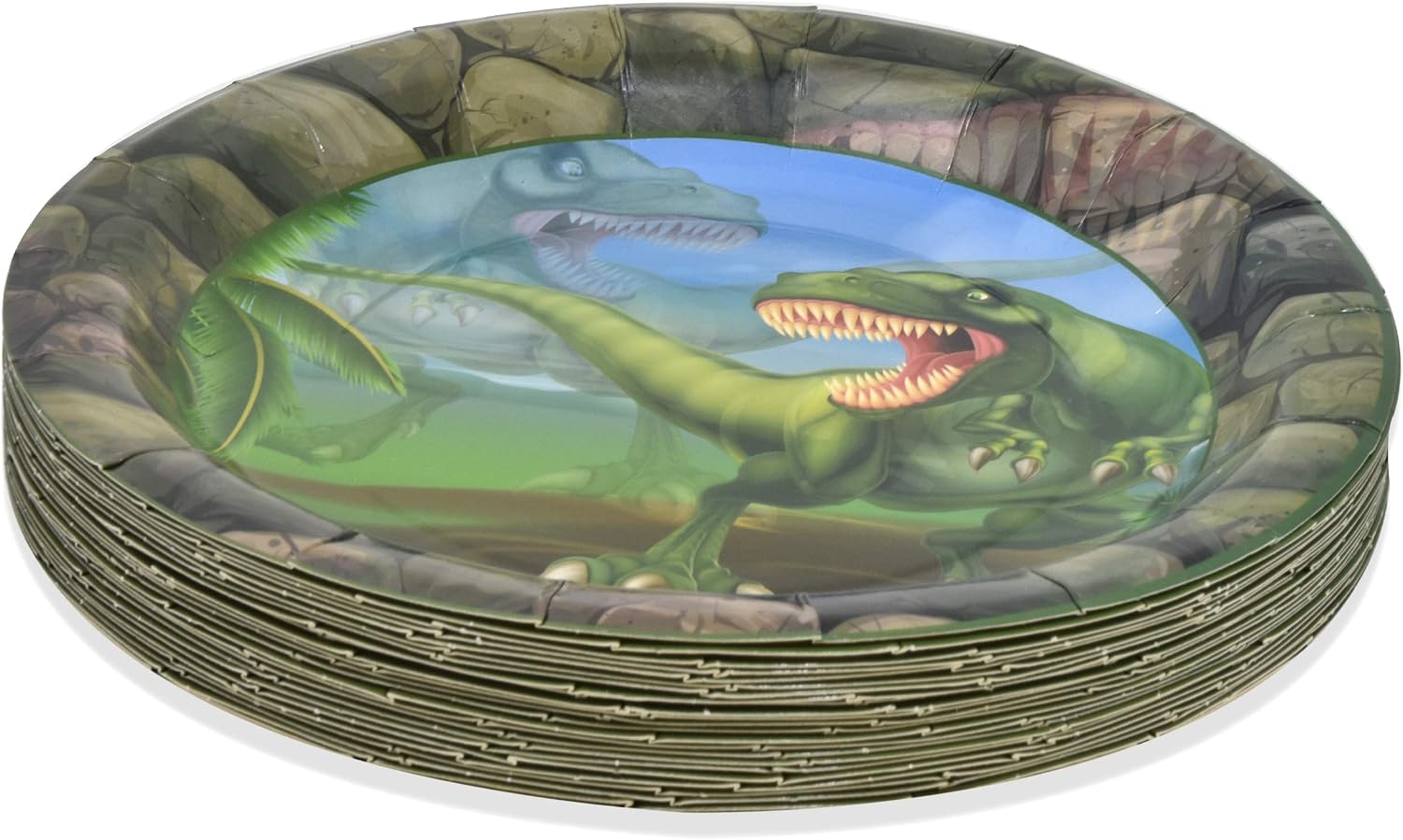 Dinosaur Party Supplies Tableware Set 24 9" Dinner Plates 24 7" Dessert Plate 24 9 oz Cups 50 Lunch Napkins for Boys Girls Dinosaurs Dino Baby Shower Birthday Disposable Dinnerware Paper Goods Decor